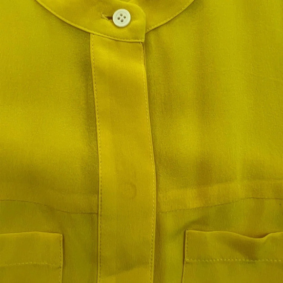 Anthropologie Broadway and Broome Yellow Women’s Silk Sleeveless Top Size Small - Picture 6 of 8